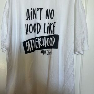 Men New White Graphic T-Shirt with Black Text